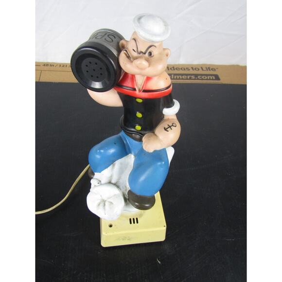 Popeye the Sailor Corded Landline Phone 1982 COM VU I Novelty Telephone - Picture 3 of 8